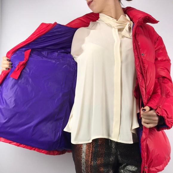 SPACE SIMONA CORSELLINI fiery red down jacket Size -2 - Picture 4 of 4